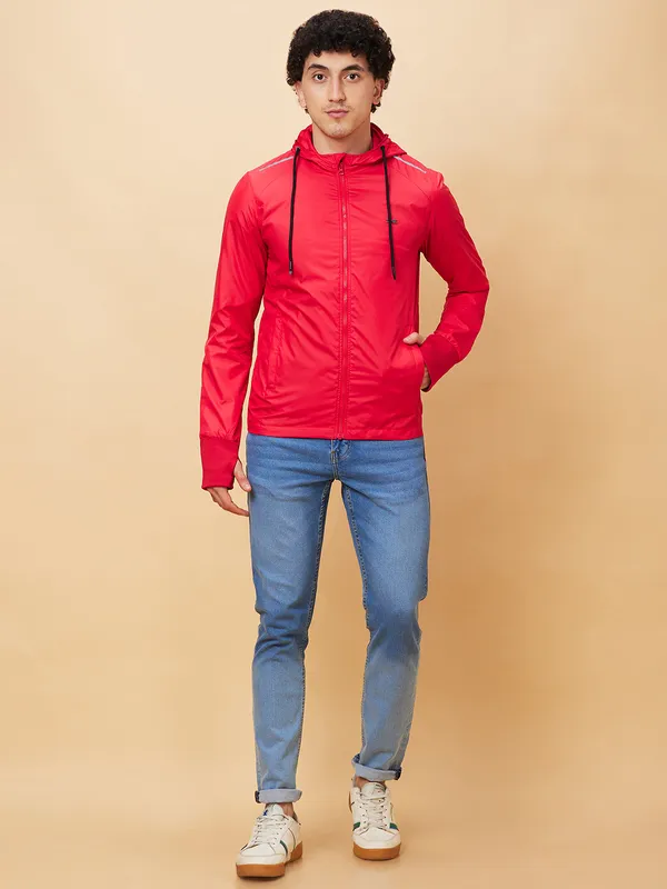 Black & Red Regular Fit Men's Reversible Jacket by Being Human Clothing